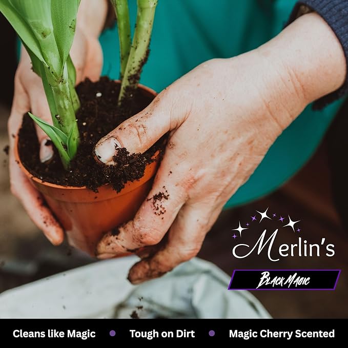 Merlin's Black Magic Gritty Hand Soap - Gritty Hand Cleaner - Soap for Grease, Grime, Oil, Paint Removal - Deep-Cleaning, Moisturizing, Tough on Grease - 9.4oz Tube