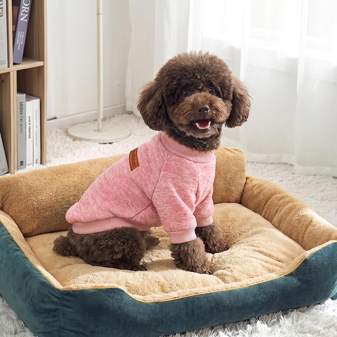 1 Pack Dog Sweaters for Small Dogs Girl Boy Winter Fleece Clothes Warm Soft Dog Sweatshirt Outfit for Dogs Cats Pet Apparel