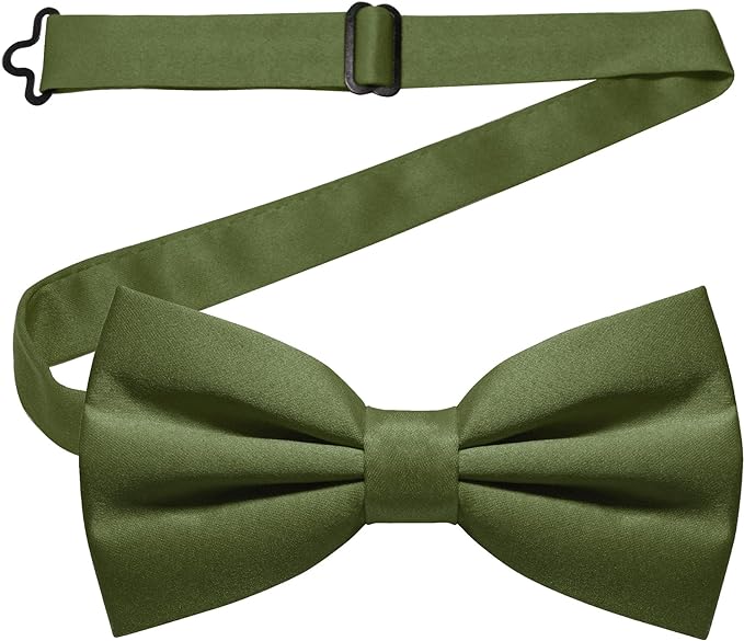 JEMYGINS Solid Color Pre-tied Bow Tie Adjustable Bowtie for Men