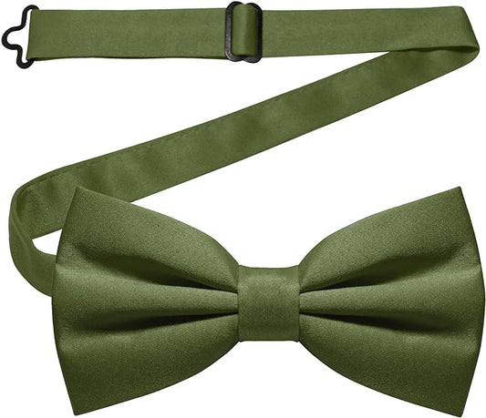 JEMYGINS Solid Color Pre-tied Bow Tie Adjustable Bowtie for Men