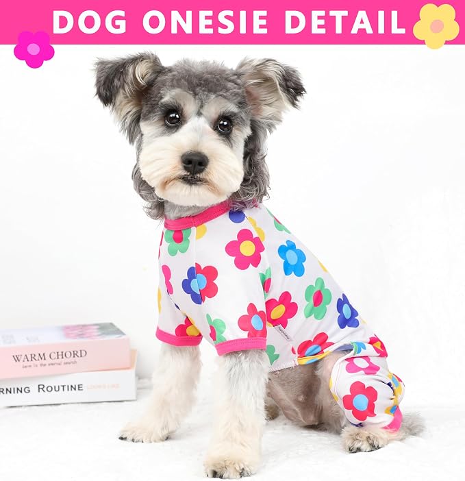 Dog Pajamas Spring Summer Dog Clothes for Small Medium Dogs Girl Boy Cute Soft Puppy Pjs Clothes Doggie Onesies Cat Pet Jammies Outfit (Rose,XL)