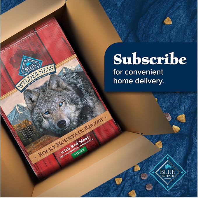 Blue Buffalo Wilderness Rocky Mountain Recipe Adult Dry Dog Food, 4.5 lb | 31g Protein, Real Beef #1 Ingredient, High Protein Red Meat with Wholesome Grains, Antioxidant-Rich Fruits & Veggies