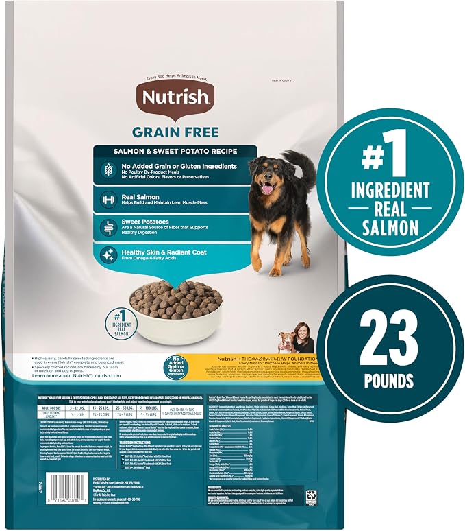 Nutrish Grain Free Salmon Dry Dog Food, 23 lb. Bag (Rachael Ray)