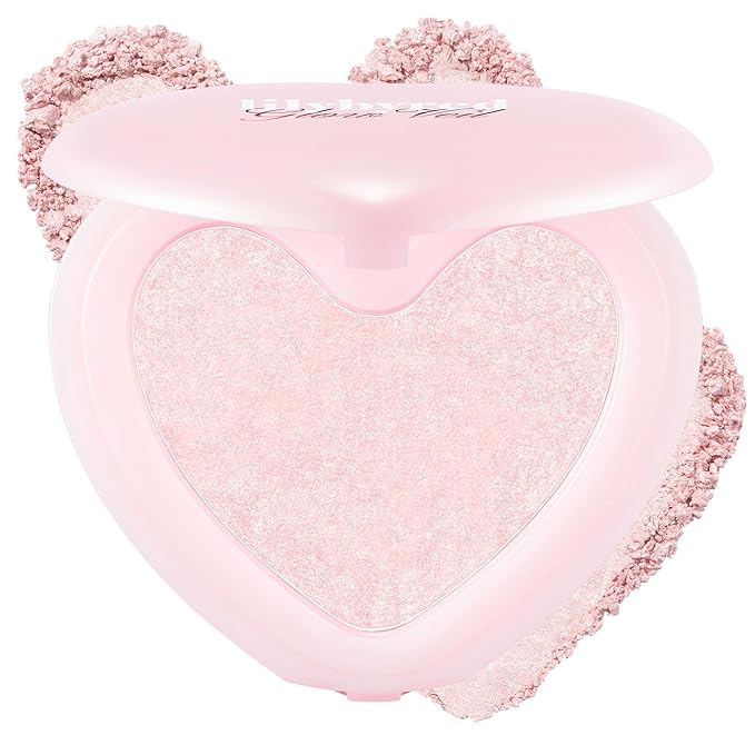 lilybyred Luv Beam Glow Veil | Korean Heart-Shaped Highlighter, Illuminating Shimmer, Radiant Glow, Silky Powder Texture, Buildable & Blendable, Lightweight & Long-Lasting, 0.12 oz. (07 Chiffon Beam)