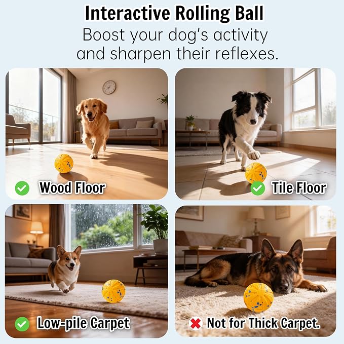 Self-Moving Rolling Dog Ball, Interactive Toy, Rechargeable