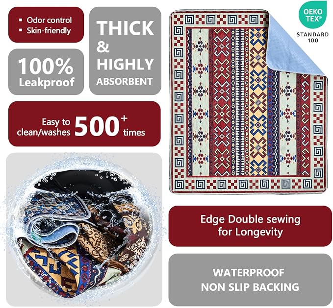 Washable Pee Pads, Super Absorbent Puppy Pads, 2 Pack 36"x41" | Reusable Dog Training Pads, Leakproof With Waterproof Non-Slip Backing For Crates, Floors, Indoor Potty & Furniture