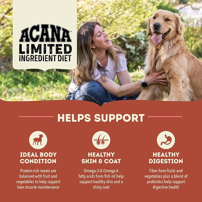 ACANA Singles Limited Ingredient Dry Dog Food Beef & Pumpkin 4.5lb Bag | Freeze Dried, Grain Free, High Protein, Made in the USA, Omega-3 Fatty Acids, Immune Support, Limited Ingredient