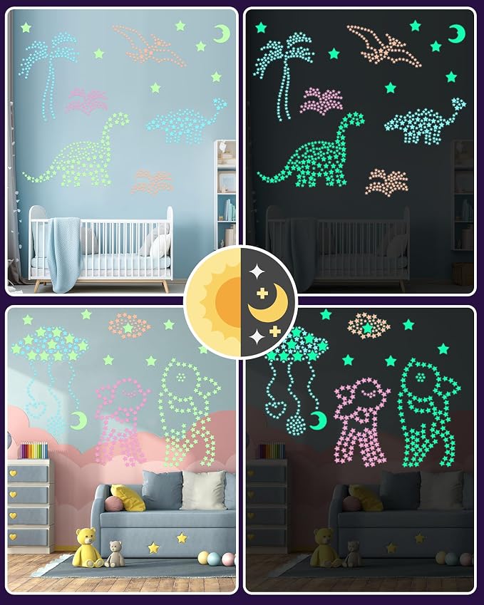 201 Pcs Glow in The Dark Stars Stickers, Boys Room Bedroom Ceiling Decor | Boys Girls Room Decor, Stars for Ceiling, Stocking Stuffers for Kids 8-12, Wall Stickers, Star Stickers, Ceiling Decor