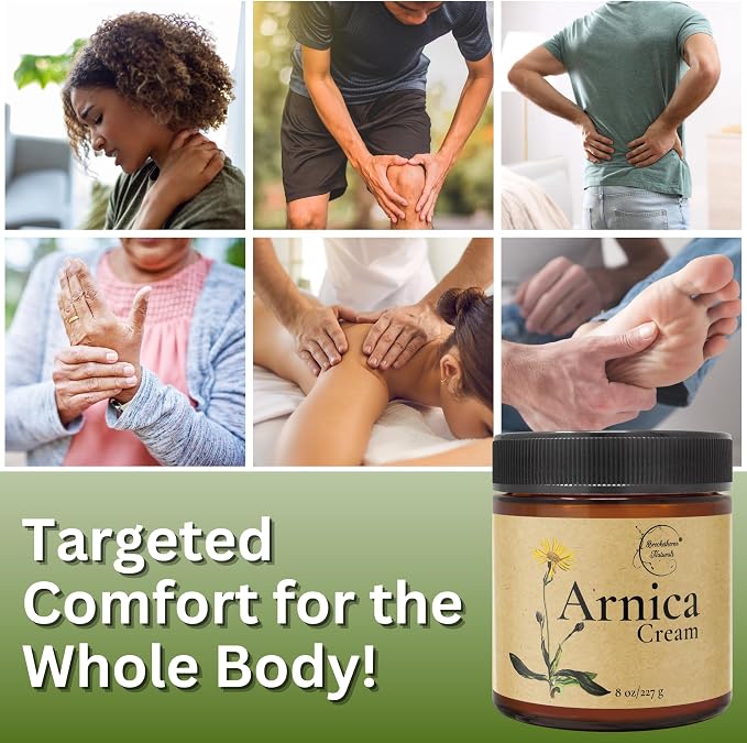 Brookethorne Naturals Arnica Massage Oil & Arnica Cream Set – Complete Massage Kit for Massage Therapy & Active Lifestyles – All Natural, Paraben Free – 8oz Each