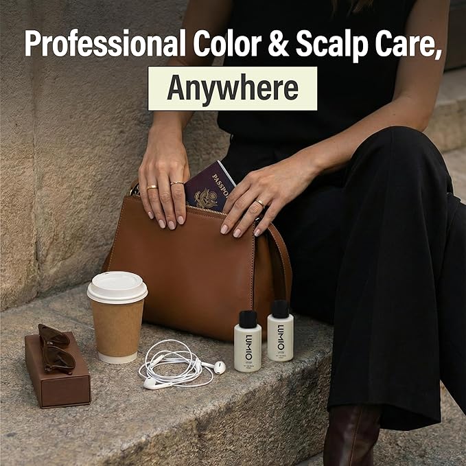LUMIO Color+ Scalp Balancing Shampoo & Treatment Set (50 ml x 2) with Pouch | Color-Safe Scalp Care for Color-Treated & Sensitive Hair | Sulfate-Free, Low-pH, K-Beauty Salon Formula
