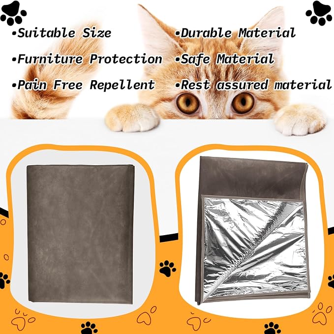 1 Pcs Pet Deterrent Mat to Keep Dogs Off Couch, 72" × 56.3", Brown | Non Electric Cat and Dog Deterrent Mat, Pain Free Couch Covers to Keep Pets off Furniture Bed Indoor