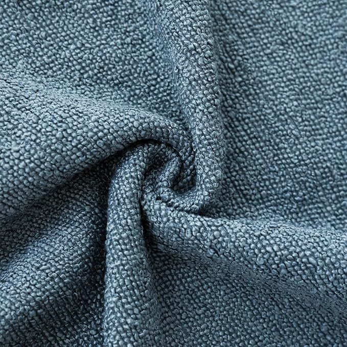 Foindtower Pack of 2 Textured Boucle Throw Pillow Covers Accent Solid Pillow Cases Cozy Soft Decorative Couch Cushion Case for Chair Sofa Bedroom Living Room Home Decor 18x18 Inch Misty Blue