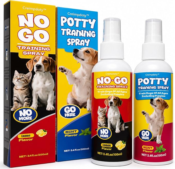 Dog Potty Training Spray Set, Puppy Pee Spray, Stops Urination & Marking, Indoor & Outdoor Potty Training for Dogs & Puppies, Essential Tools for Dog Training (3.4 fl oz, 2-Pack)