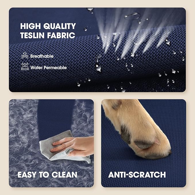 Czpalo Outdoor Elevated Dog Bed for Large Sized Dogs, No-Tool Assembly. | Raised design promotes airflow. Tool-free assembly, easy-to-clean mesh, portable, with anti-skid feet. Indoor/outdoor use.