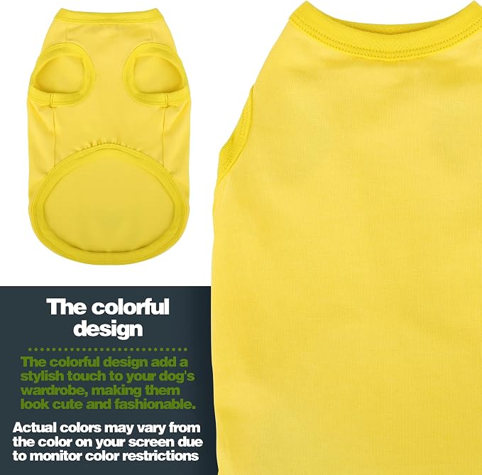 Elevate Your Dog's Fashion Quotient with Colorful and Breathable Sleeveless Cotton Shirts! Perfect Pet Apparel for Small to Medium Dogs Blue XXS