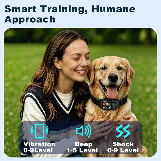 GPS Wireless Dog Fence System 2 in 1 Circular Rectangular Boundary 49-6500ft 3 Training Modes Magnetic Charging Waterproof No Subscription Dog Collar for All Dogs(Black)