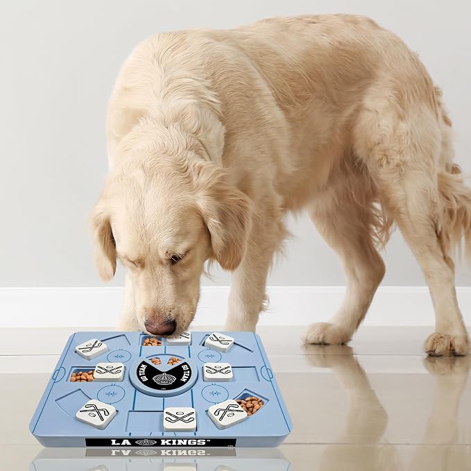 Pets First NHL Los Angeles Kings Large Puzzle Toy, New Size, Interactive Dog Treat & Slow Feeding Toy