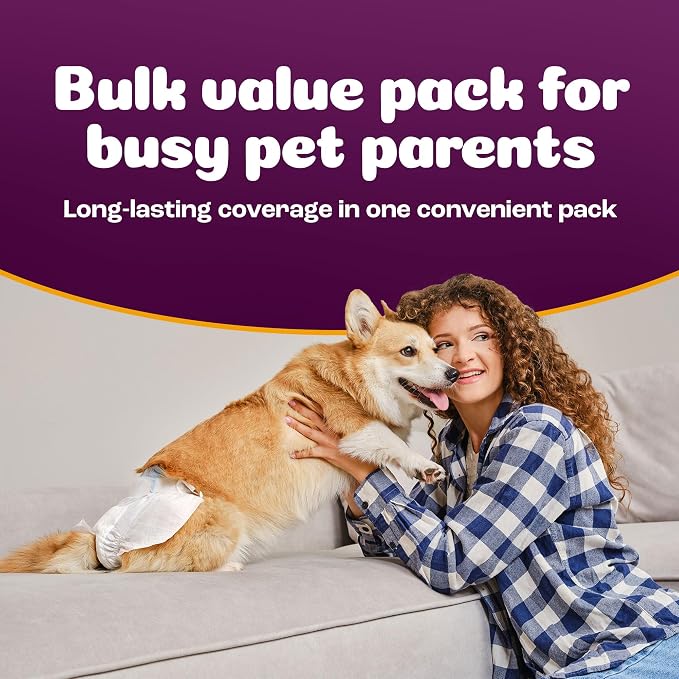 Inspire Pet Care Dog Diapers Female Dogs | Bulk Value Doggie Incontinence | For Heat, Pee or Period and Housebreaking