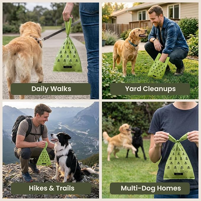 Pogi’s Dog Poop Bags with Handles – Extra-Thick, Leak-Proof, Large, Fresh Scent, 300-Count