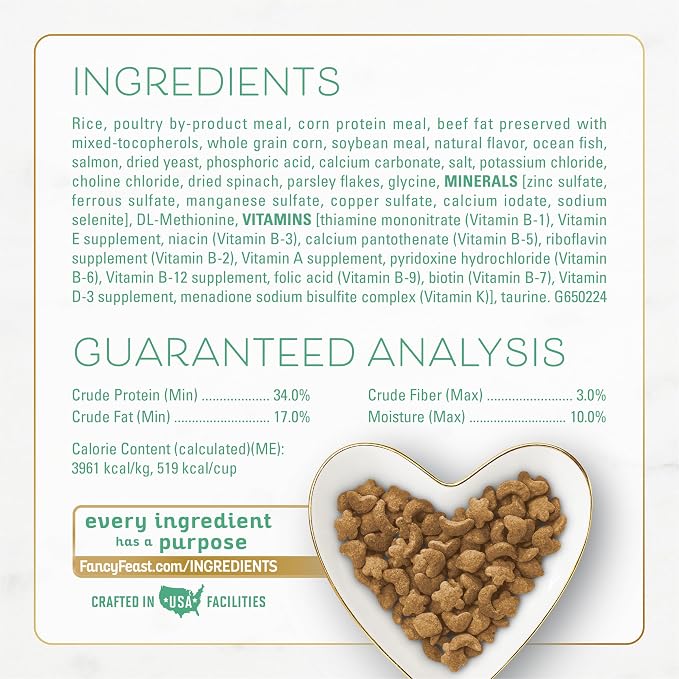 Fancy Feast Purina Dry Cat Food with Ocean Fish, Salmon, and Garden Greens Accents - 7 lb. Bag (Pack of 2)