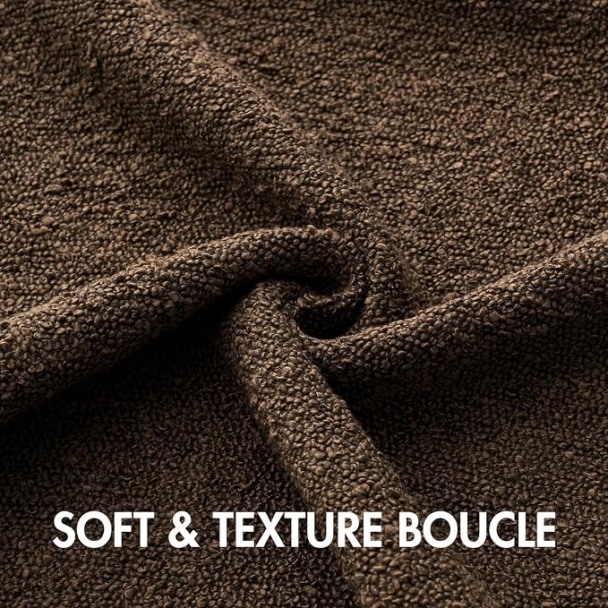 MIULEE 22x22 Decorative Euro Sham Boucle Couch Pillow Covers Brown | Set of 2 Textured Neutral Fall Autumn Throw Pillow Covers, Accent Solid Pillowcases, Sofa Living Room Home Decor
