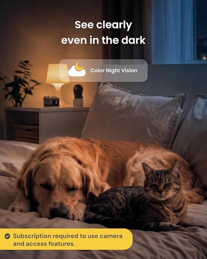 Furbo Mini 360° Pet Camera [Paid Plan Required to Activate] | Stay connected with AI Pet & Home Safety Alerts, 2K QHD View, Auto-Tracking, Video History, 2-Way Audio, Paid Plan Required
