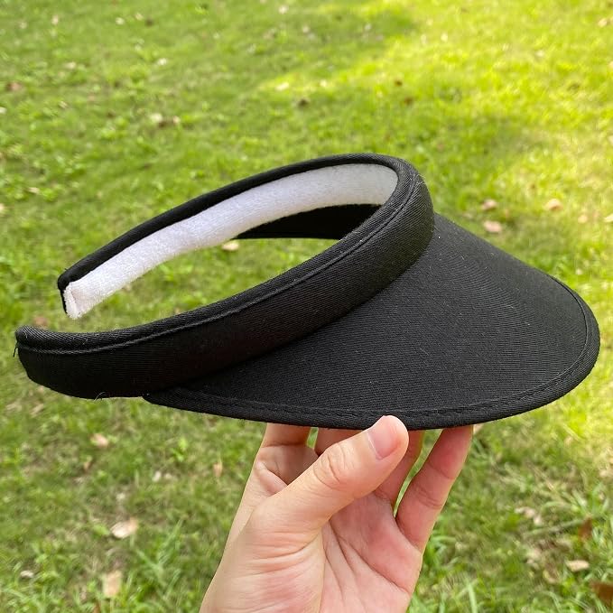 4 Pack Sun Visor Hats Women Men Clip on Cotton Wide Brim Visors Hat Outdoor Sports Golf Beach Travel Tennis Caps