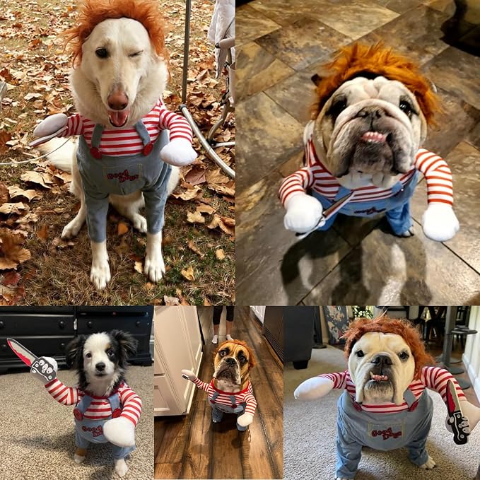 Pet Halloween Costume, Dog Funny Costume Halloween Cosplay Outfits Cute Clothes Adjustable Party Dress Up Apparel Accessories for Small Medium Large Dogs (Medium)