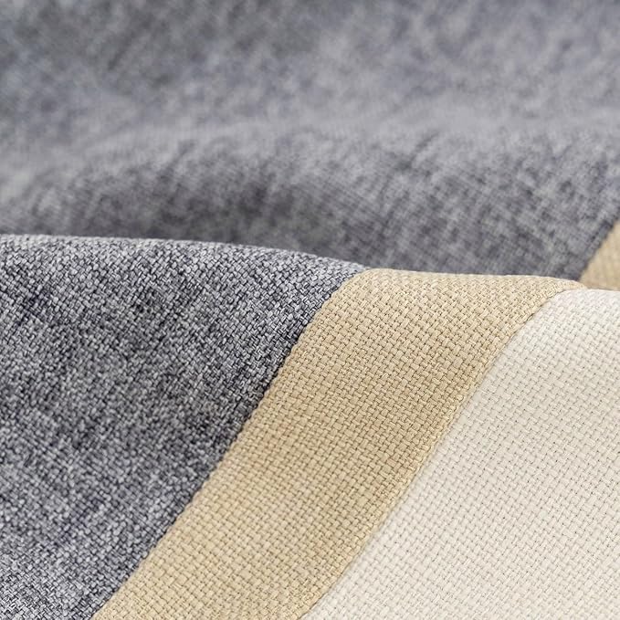 Patchwork Pillow Cover 18x18 Inch Luxury Cotton and Linen Cushion Cover Square Pillowcover for Couch Bedroom Living Room, Gray