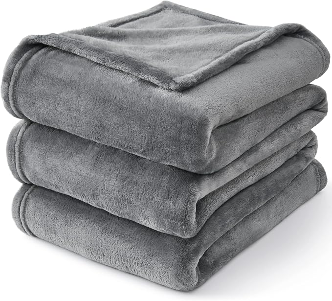 BEDELITE Fleece Blanket Soft Plush Twin Size Blanket Grey 60"x80" | Ultra Soft Fleece, Plush Microfiber, Lightweight Warmth, All Season Comfort, Fade Resistant, Machine Washable, Couch Sofa Bed
