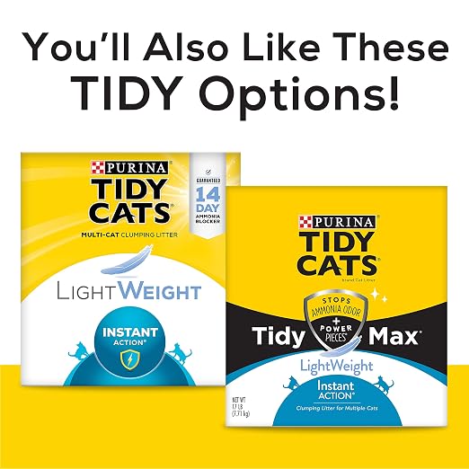 Purina Tidy Cats Light Weight, Low Dust, Clumping Cat Litter, LightWeight Instant Action Multi Cat Litter - 12 lb. Pail