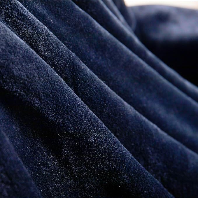 TASTHROW Navy Throw Blanket 50x60 Inches | Soft Plush Cozy Fleece Flannel Throw Blanket, Lightweight Warm Throws for Bed, Couch, Bedroom and Living Room, All Seasons