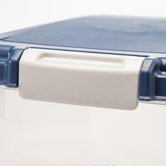 IRIS USA Dog Food Storage Container, Up to 30 lbs, Navy, Made in USA