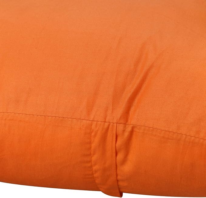 Thmyo 4-Pack 100% Cotton Comfortable Solid Decorative Throw Pillow Case Square Cushion Cover Pillowcase Sublimation Blank Pillow Covers Thanksgiving DIY Throw Pillowcase(20x20inch,Orange)