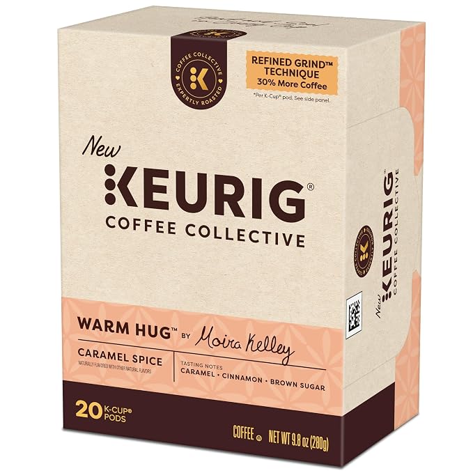 Keurig Coffee Collective, Warm Hug by Moira Kelley, Caramel Spice Flavored Coffee, Single Serve Keurig K-Cup Pods, 20 Count