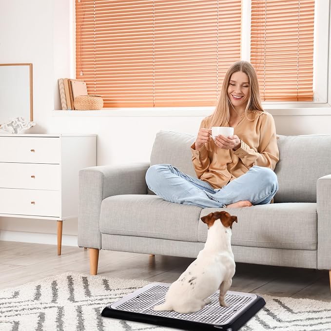 Mifoci 1 Pcs Dog Pee Pad Holder Potty Tray Portable Dog Litter Box Toilet Training for Small Medium Large Pet Puppy Indoor Outdoor