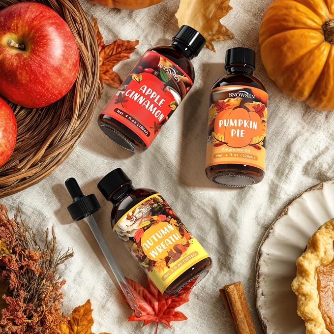 Autumn Wreath Fragrance Oil, Huge 4 Fl Oz, Premium Grade Essential Oil for Diffuser and Aromatherapy, Fall Scent for Soap Making, DIY Candle, Spray, Long Lasting Seasonal Scents