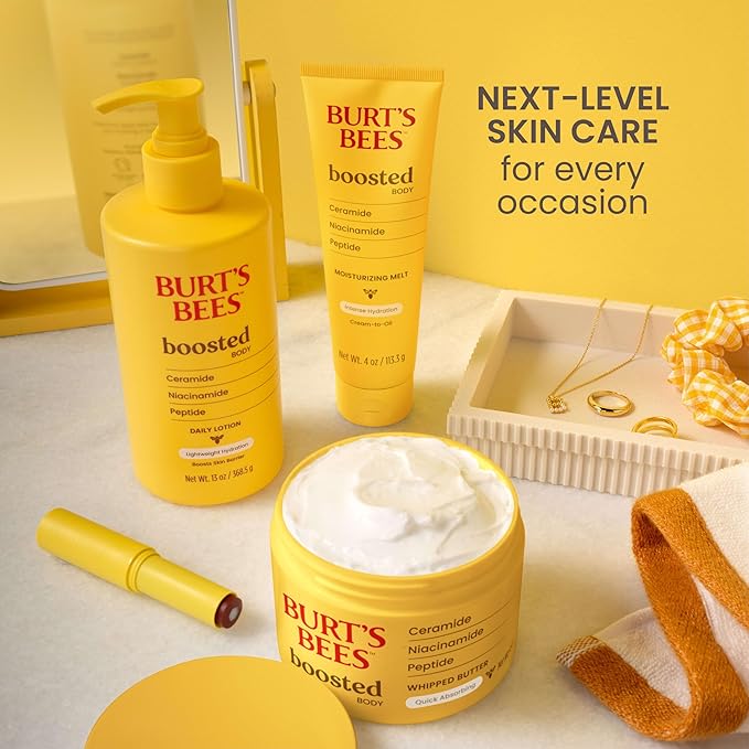 Burt's Bees Boosted Lip Balm Sheer Plus; Vitamin Lip Balm, Nourishing Vitamin C, E, and F Core; 24 Hour Moisture; Tint Free, Semi Glossy Finish; 100% Natural Origin; 1 Tube; 0.16 Oz.