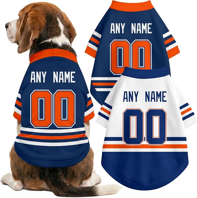 Edmonton Dog Clothes Personalized Pet T Shirt for Dogs Gift | Custom Name Number Jersey Style Pet Shirt for Dog