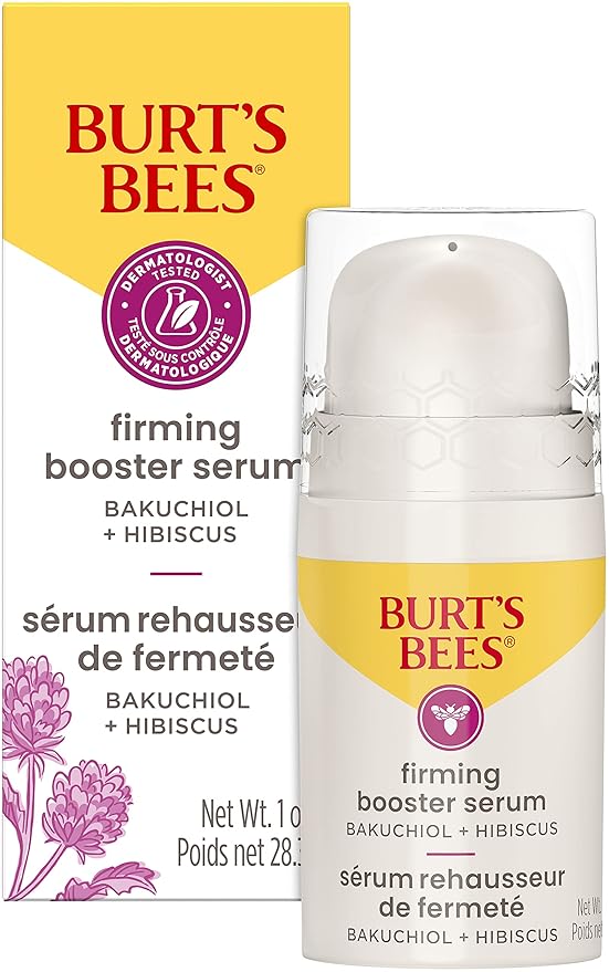 Burt's Bees Firming Collagen Face Serum, Natural Origin Retinol Alternative Improves Skin Texture & Supports Anti-Aging, with Bakuchiol, Lightweight - Firming Booster (1 oz)