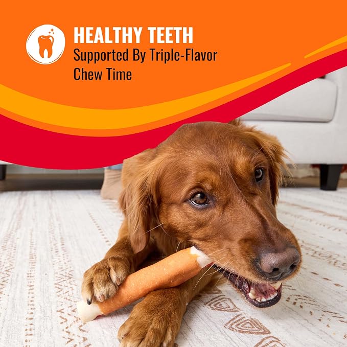 Good 'n' Fun Ribs Long-Lasting Dog Treat Made With Real Protein, 12 oz | Premium Chicken, Pork and Beef Hide Chew, Supports Dental Health and Mental Stimulation, For Adult Dogs