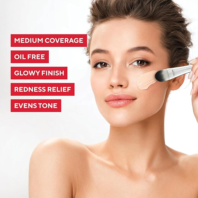 Mirabella Skin Tint Creme Liquid Foundation Makeup, Oil-Free Mineral Foundation for Medium Coverage - w/Hyaluronic Acid, Squalane, & Allantoin for All Skin Types - IIN Neutral