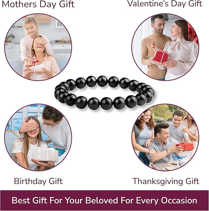 Crystal Vibe 8mm Beaded Bracelets For Women Men - Healing Crystal Bracelet - Adjustable Size