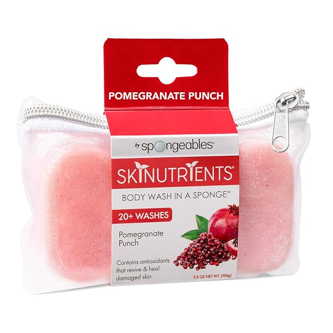Spongeables Body Wash in a 20+ Wash Sponge, Pomegranate Punch, 1 Count