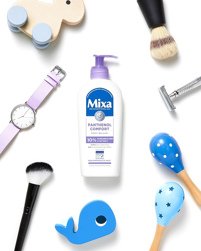 Mixa Panthenol Comfort Body Balm Itch Relief and Soothing Balm with Panthenol and Vegetable Glycerine for Sensitive Skin 250ml