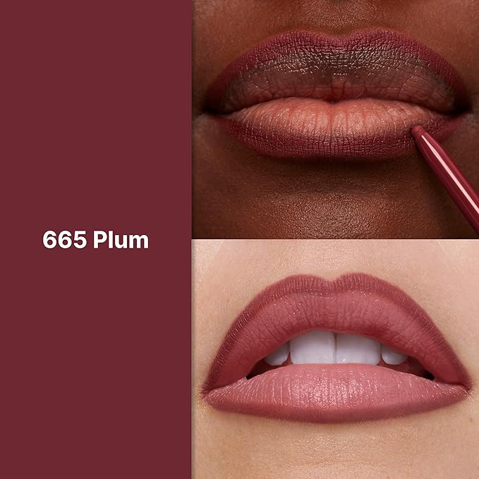 Revlon Colorstay Lip Liner Makeup with Built-in-Sharpener, Longwear Rich Colors, Stocking Stuffer for Women, 665 Plum, 0.01 oz