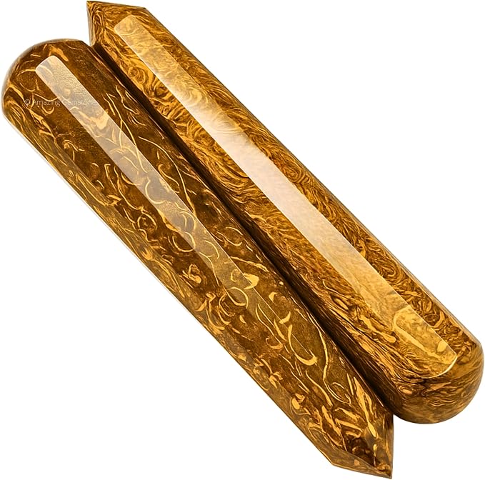 Amazing Gemstone Mariyam Jasper Crystal Wand Massage Stick - Pelvic Wand Gua Sha for Adults - Crystals and Healing Stones Massage Wands for Adults Gifts (Pointed)