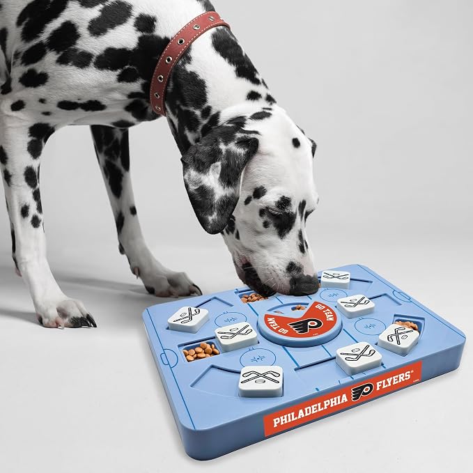 Pets First NHL Philadelphia Flyers Large Puzzle Toy, New Size, Interactive Dog Treat & Slow Feeding Toy