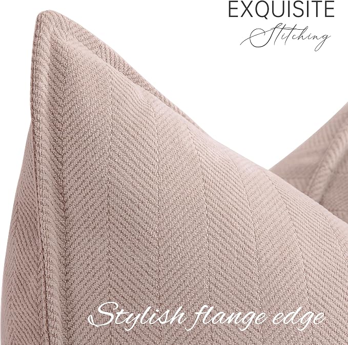 Dusty Valentine Pink Pillow Covers 26x26 Set of 2 Chenille Throw Pillow Covers with Elegant Design Soft and Luxurious Decorative Throw Pillows for Couch, Bed, and Home Decor