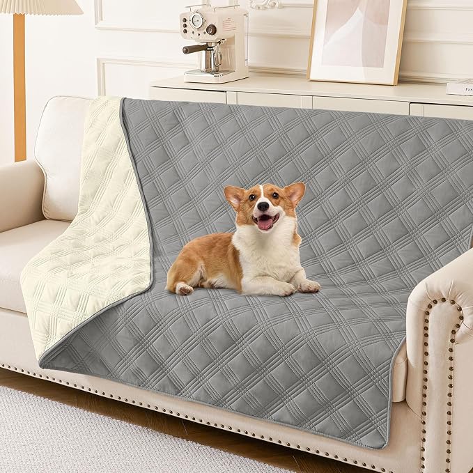Waterproof Reversible Dog Blanket, Soft Couch Cover for Dogs Washable | Dual-Sided Waterproof Pet Bed Blanket, Resist Stains Spills & Pet Hair, Practical Furniture Protector For Pets, Size 52"x82"